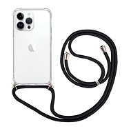 TopQ Cover iPhone 15 Pro Max with black cord transparent 105213 - Phone Cover