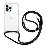 TopQ iPhone 15 Pro cover with black cord transparent 105212 - Phone Cover