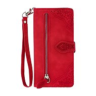 TopQ Case for Xiaomi Redmi Note 15 Book-Style with Zip Red - Phone Case