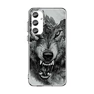 TopQ Image Case for Samsung A57 5G Solid Black/White Wolf - Phone Cover
