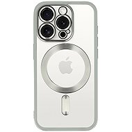 TopQ Metallic MagSafe Back Cover for iPhone 16 Pro Max Silver - Phone Cover