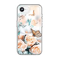 TopQ Image Case for iPhone 16e - Solid, Roses with Butterfly - Phone Cover