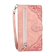 TopQ Case Samsung A14 book with zipper pink 110474 - Phone Case