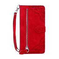 TopQ Case Samsung A54 5G book with zipper red 110466 - Phone Case