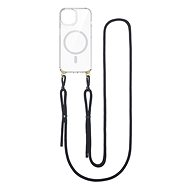 TopQ Cover Strap Mag iPhone 13 with black cord transparent 110965 - Phone Cover