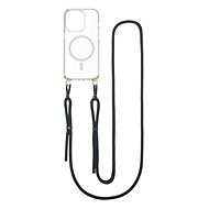 TopQ Cover Strap Mag iPhone 13 Pro Max with black cord transparent 110938 - Phone Cover