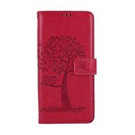 TopQ Pouzdro Xiaomi Redmi Note 12 knížkové Tmavě růžový strom sovičky 111683 - Phone Case