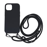 TopQ Kryt Simple iPhone 14 černý se šňůrkou 111416 - Phone Cover