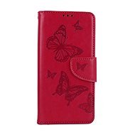 TopQ Puzdro Samsung A54 5G knižkové Butterfly ružové 111883 - Puzdro na mobil