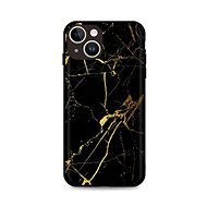 TopQ Cover LUXURY iPhone 14 solid Marble black-gold 111287 - Phone Cover