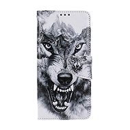 TopQ Case Samsung A14 booklet Black and white wolf 112851 - Phone Case