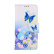 TopQ Pouzdro Samsung A54 5G knížkové Bílé s motýlkem 112827 - Phone Case