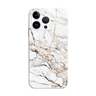 TopQ Kryt iPhone 15 Pro Mramor bílo-oranžový 112475 - Phone Cover
