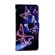 TopQ Pouzdro Samsung A41 knížkové Modré s motýlky 111292 - Phone Case