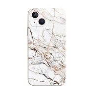 TopQ Kryt iPhone 15 Mramor bílo-oranžový 110913 - Phone Cover