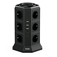 TOPREK USB Vertical Power Strip TP-VA5U12E-PD - Extension Cable