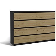 Topeshop Chest of drawers Malwa M8/140 138 × 97 × 40 cm, Artisan anthracite - Chest of Drawers