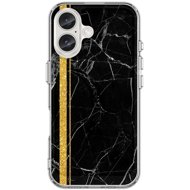TopQ Cover STYLE iPhone 16 solid Marble black-gold 129708 - Phone Cover