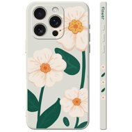 TopQ Cover Design iPhone 16 Pro Max White Flowers 130749 - Phone Cover