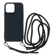 TopQ Cover Simple iPhone 16 Pro Max black with lanyard 132250 - Phone Cover