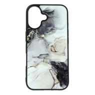 TopQ Marble iPhone 16 Hard Cover Smoky Cream 132167 - Phone Cover
