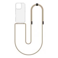 TopQ Cover Simple iPhone 16 Pro Max with beige cord transparent 131131 - Phone Cover