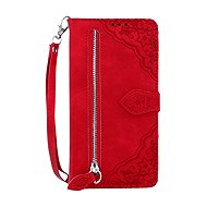 TopQ Wallet Case with Zip for Samsung A37 5G Red - Phone Case