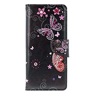 TopQ Case Design Xiaomi Redmi 14C booklet Purple butterflies black 132347 - Phone Case