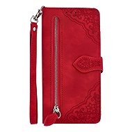 TopQ Xiaomi Redmi Note 14 5G book case with zipper red 136680 - Phone Case