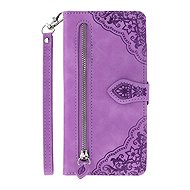 TopQ Xiaomi Redmi Note 14 book case with zipper purple 136583 - Phone Case