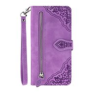 TopQ Xiaomi Redmi Note 14 Pro 5G book case with zipper purple 136872 - Phone Case