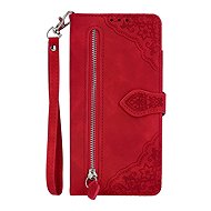 TopQ Xiaomi Redmi Note 14 Pro book case with zipper red 136784 - Phone Case