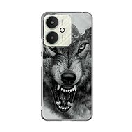 TopQ Image Xiaomi Redmi 13C 5G Image solid Black and white wolf 126664 - Phone Cover