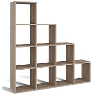 Topeshop Step Shelf 4 × 4 sonoma - Shelving Unit