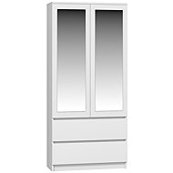 Topeshop Wardrobe SS - 90 with Mirror White - Wardrobe