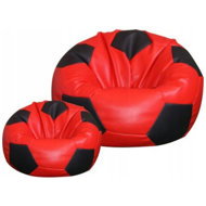 TopKing Seat bag ball XXXL 100 cm + footrest XL 35 cm, red/black - Bean Bag
