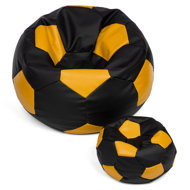 TopKing Seat bag ball XXXL 100 cm + footrest XL 35 cm, black/yellow - Bean Bag