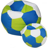 TopKing Seat bag ball XXXL 100 cm + footrest XL 35 cm, blue/white/green - Bean Bag