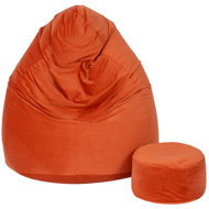 TopKing Seat bag XXXXL + footrest XL velour, orange - Bean Bag