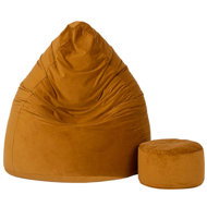 TopKing Seat bag XXXXL + footrest XL velour, brown - Bean Bag