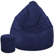 TopKing Seat bag XXXXL + footrest XL plush, blue - Bean Bag