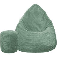 TopKing Seat bag + footrest XL corduroy Lincoln, mint, 125 cm - Bean Bag