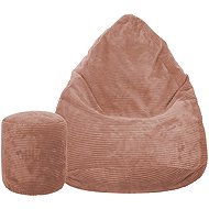 TopKing Seat bag + footrest XL corduroy Lincoln, old pink, 125 cm - Bean Bag