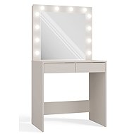 Topeshop Dressing table Marina 2S with LED mirror Cashmere - Dressing Table