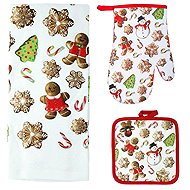 Toro Kitchen Set Mat, Oven Glove, Tea Towel Gingerbread - Oven Mitt