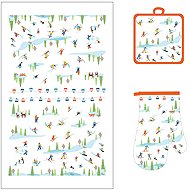 Toro Kitchen Set Oven Mat, Mitt, and Tea Towel Skiers - Oven Mitt