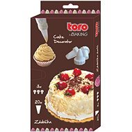 TORO Spritzbeutel - 32 cm x 17,5 cm - 20 Stück + 3 Tüllen - Torten-Garnierspritze