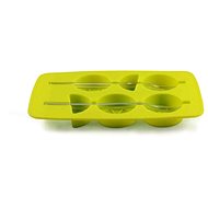 TORO Forma na led silikon s brčkem, citron, zelená/bílá - Ice Cube Tray