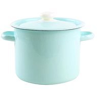 TORO Enamel Pot with Lid, 4.5 l, Turquoise - Pot