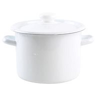 TORO Enamel Pot with Lid, 3l, White - Pot